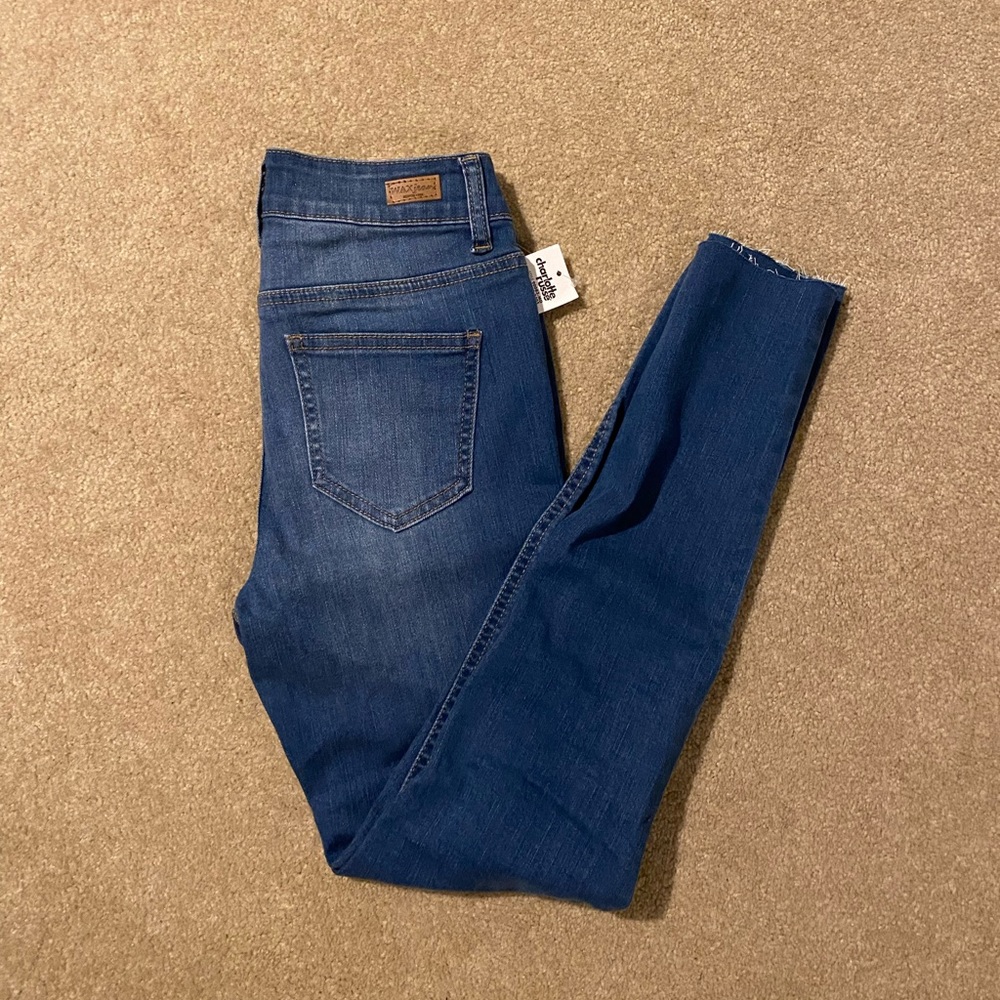 Charlotte Russe Wax Jeans skinny crop high rise